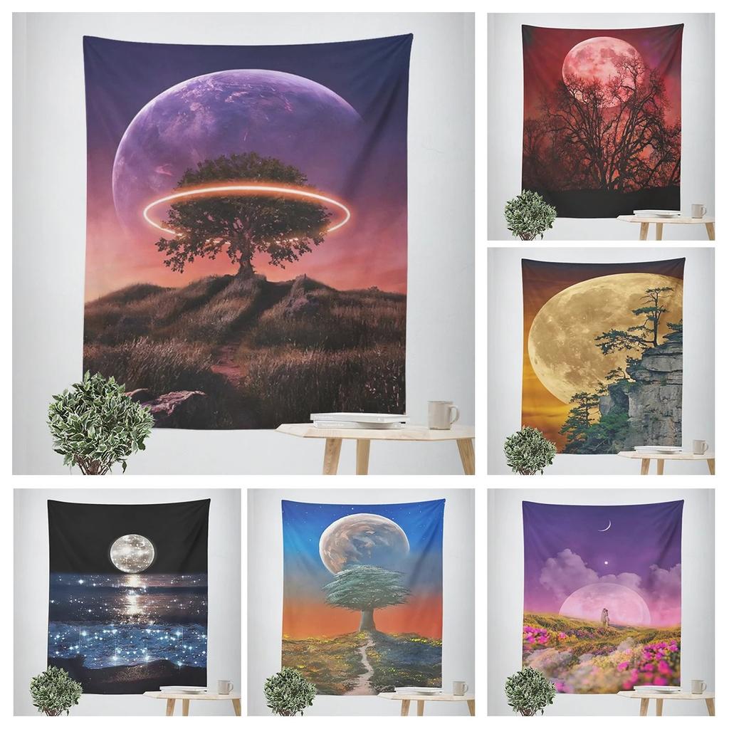 Fantasy Moon Decorative Tapestry Home Wall Decor Office Living Room Tapestry