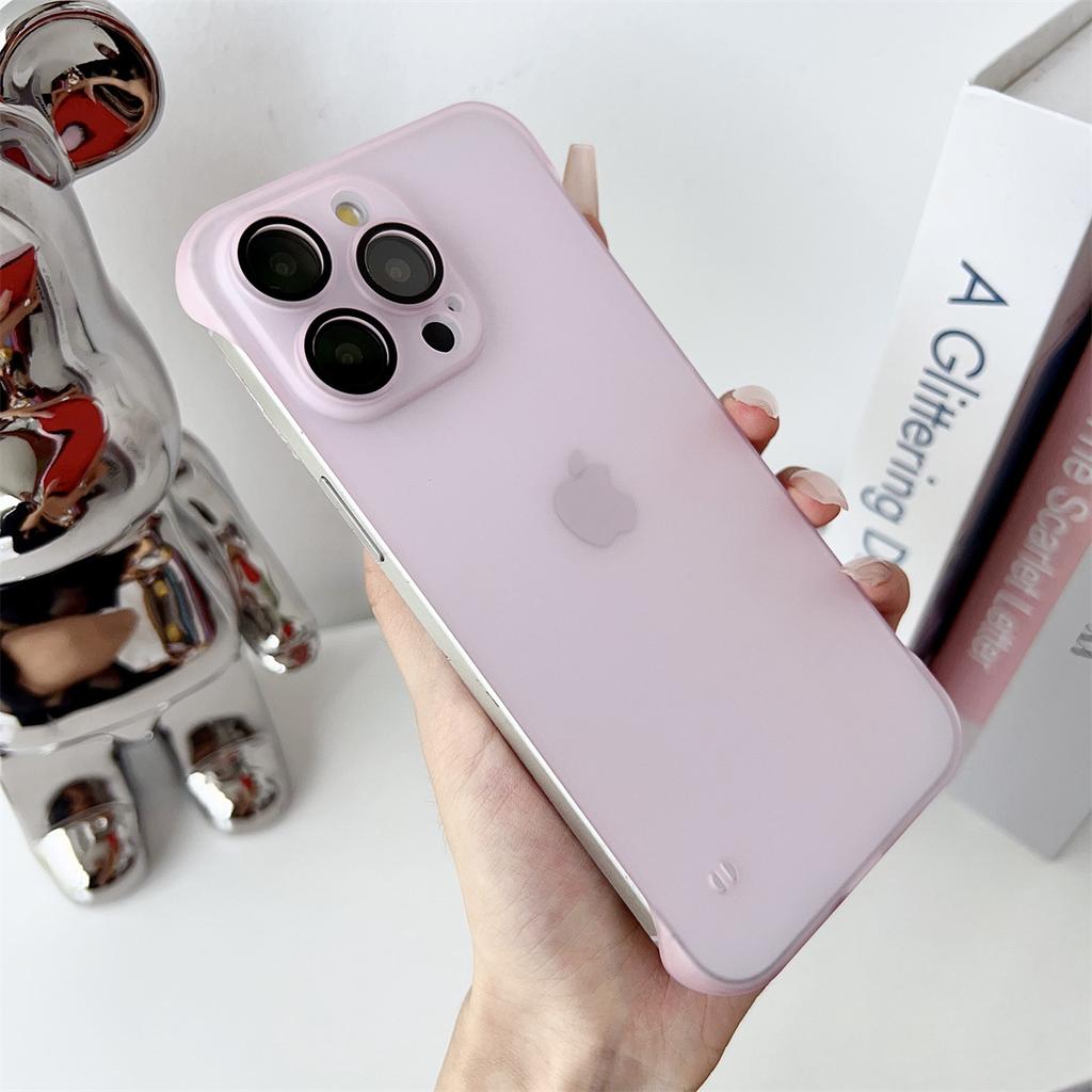 Подходит для чехла для мобильного телефона IPhone15promax Ультратонкий безрамочный Apple 14 Кожа Матовый 13 Отверстие для сыворотки Защитное стекло