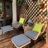 Nordic Leisure Lazy Sofa Outdoor Balcony Table and Chair Combination Rattan Chair Tea Table Back Chair