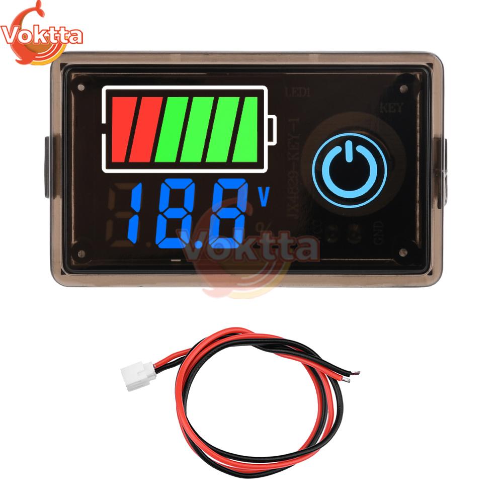 DC 8-100V Battery Capacity Tester Coulomb Meter Monitor 12V 24V 36V 48V 60V 72V Car Battery Voltmeter Charging Level Indicator