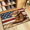 Western Boots & Hats Mat - Non-Slip Machine Washable Floor Mat Suitable for Bedroom, Living Room, Entrance