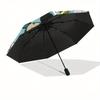 Mickey Mouse, Goofy Automatic Opening and Closing Umbrella - 8 Ribs Portable Folding Umbrella with Plastic Handle, Suitable for Leisure and