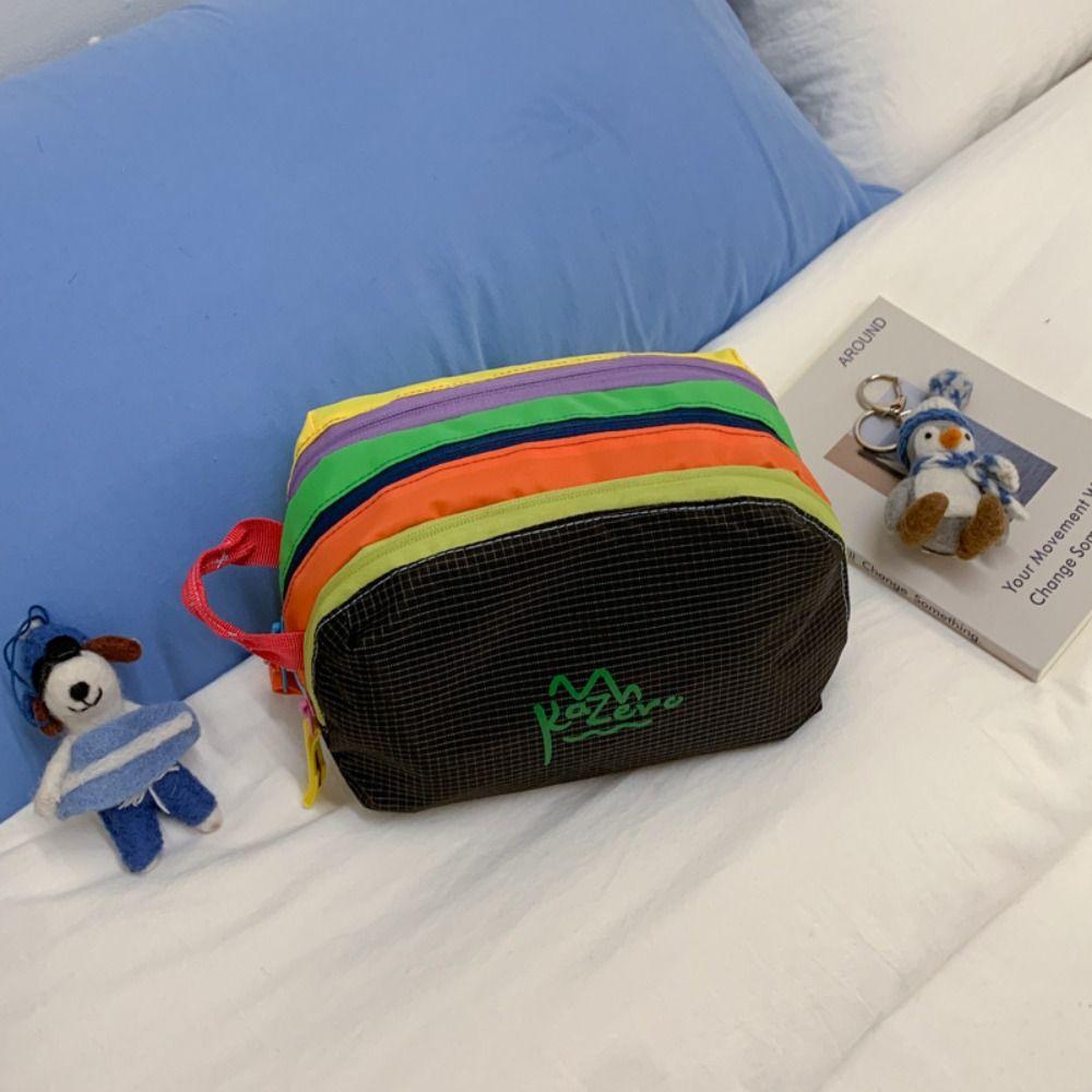 Multifunctional Cute Cosmetic Bag Coin Purse Nylon Toiletry Bag Lightweight Carryall Women