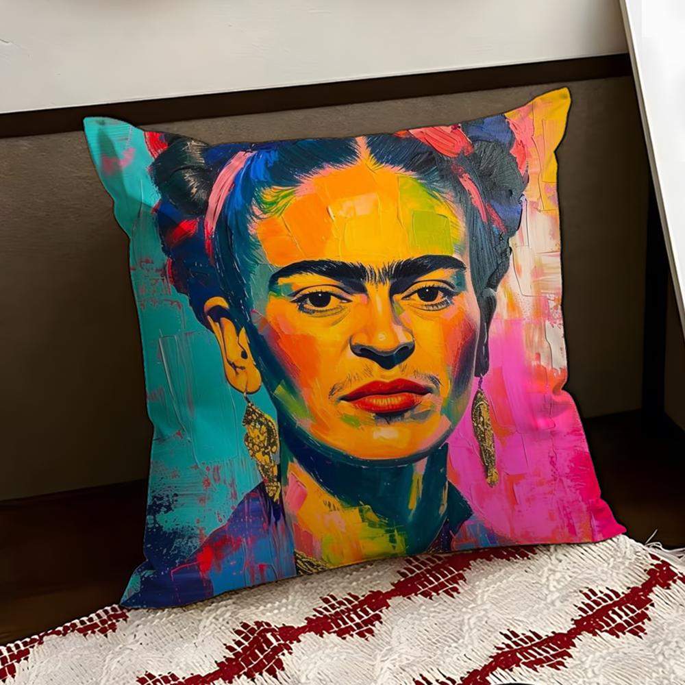 FFrida KKahlo Painting Art Cushion Cover Reversible Soft Durable Pillow Cover Home  Car MultiScene Use for Daily Comfort