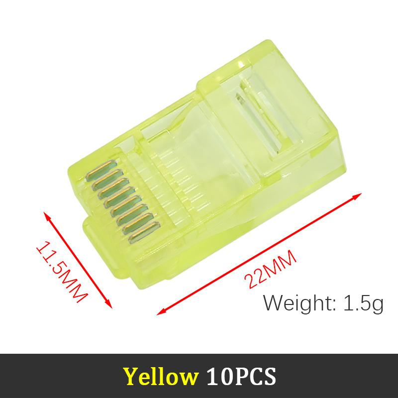 LIZAO 10 шт. Модульный штекер RJ45 для Ethernet-кабеля сетевой коннектор Cat6 цвет Cat5e позолоченный кабель