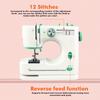 Мини швейная машинка, электрическая портативная швейная машинка, регулируемая скорость шитья, 12 стежков, две скорости, с педалью и швейным набором