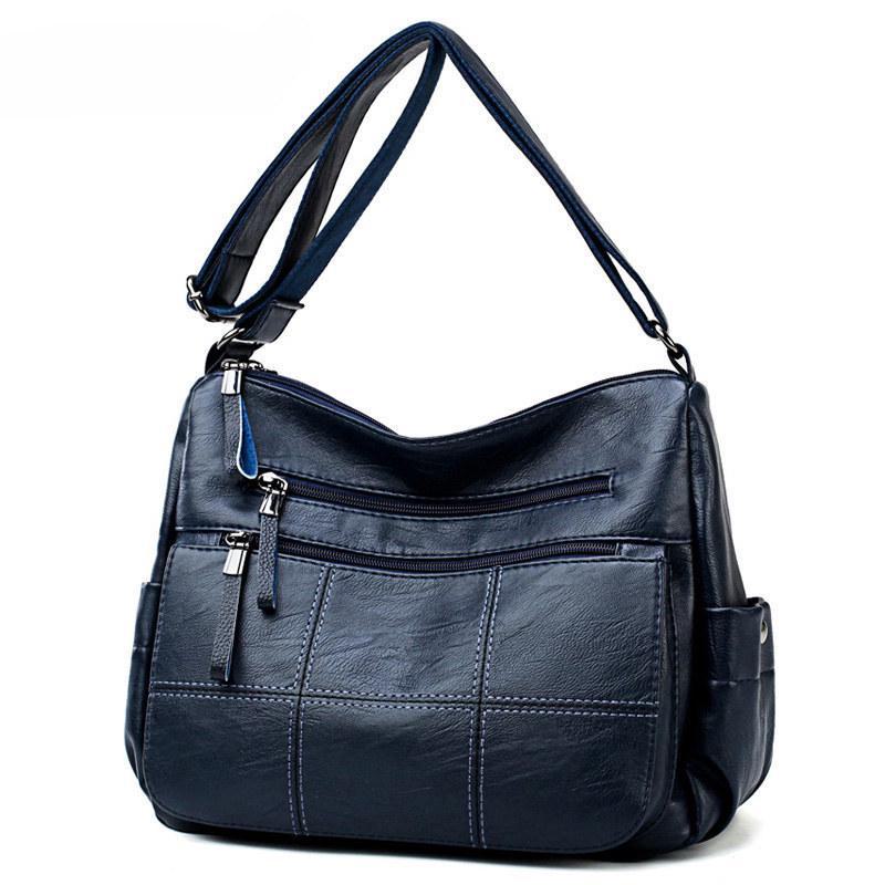 2023 Women's Solid Color Casual Shoulder Messenger Bag - Simple, Versatile, Large-Capacity Tote for Middle-Aged Ladies