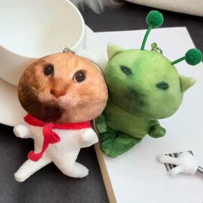 Зеленый инопланетный кот плюшевая кукла юмористическая креативная меняющая форму подвеска тряпичная кукла разработана для украшения сумки отлично подходит для повседневного использования
