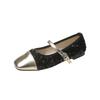 Fashion 2024 Fashion Women Mary Jane Shoes New Shiny Leather Vintage Women Flats Ladies Square Toe Ballet Casual Shoes