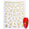 3D Nail Art Christmas Slider Wraps Snowflake Elk Santa Adhesive Flame Sticker Red Gold Manicure Nails Designs