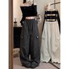 American Style Sexy High Waist Style In Gray Casual Pants Cargo Pants Women's Autumn Loose Drooping Loose Pants Straight-Leg Pants Mop Pants