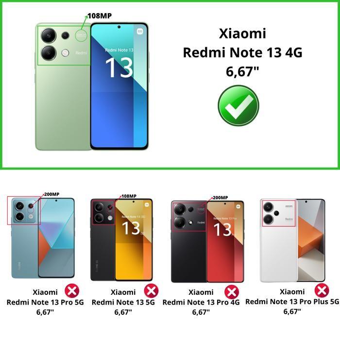 Coque antichoc pour Xiaomi Redmi Note 13 4G et 2 Verres Trempé Film Protection Ecran Phonillico®