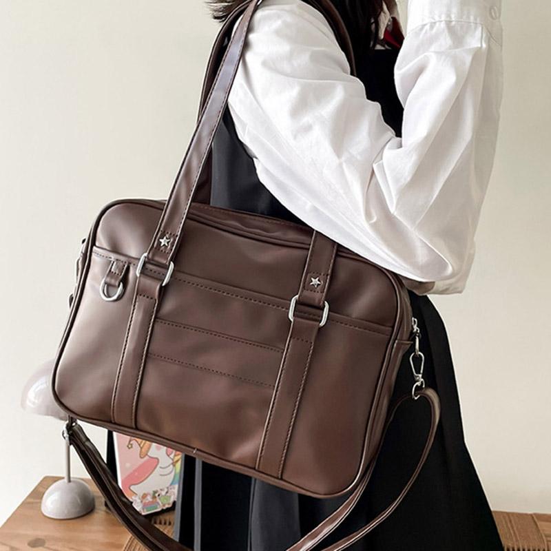 SCIONE Японская школьная сумка JK Uniform Bag из ПУ водонепроницаемая сумка через плечо вместительная студенческая сумка для поездок на работу однотонная сумка через плечо
