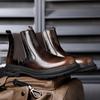 Уличные ботинки челси, модная мужская повседневная обувь без застежек, удобные мужские ботильоны из искусственной кожи, обувь для отдыха и прогулок