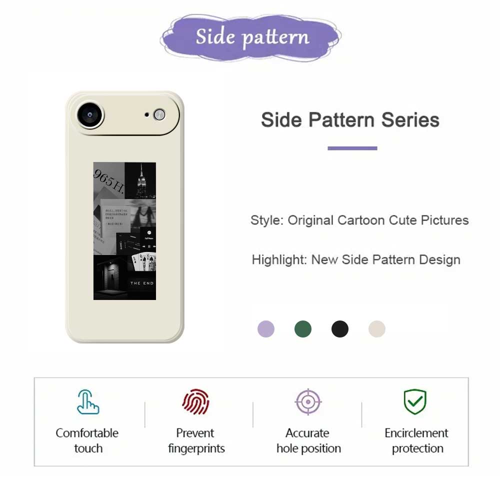 For iPhone 17 Air Case Stitching Photos Pattern Printing Straight Edge TPU Phone Back Cover