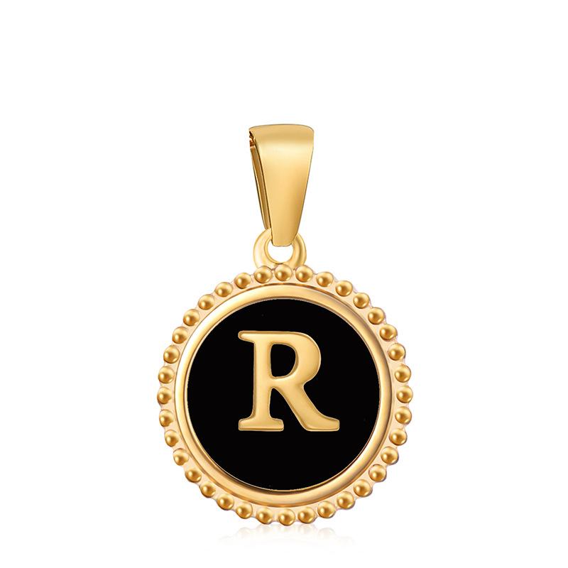 Новый кулон с черной буквой в виде капли масла, кружево 18 карат, классический универсальный нишевый дизайн кулона