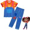 Anime Karma's World Cosplay Costume Kids Karma Grant Cartoon Printed T‑Shirt Pants Girl Birthday Party Outfit Halloween Dress Up