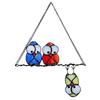 Metal Owl Hanging Decor Bird Sculpture Hanging Window Decoration for Indoor Outdoor Home Garden