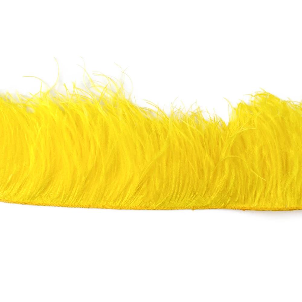 Белая страусиная перьевая отделка для свадебного платья, вечеринки, декоративной одежды, швейные аксессуары, 10-22 см, длинная бахрома из перьев