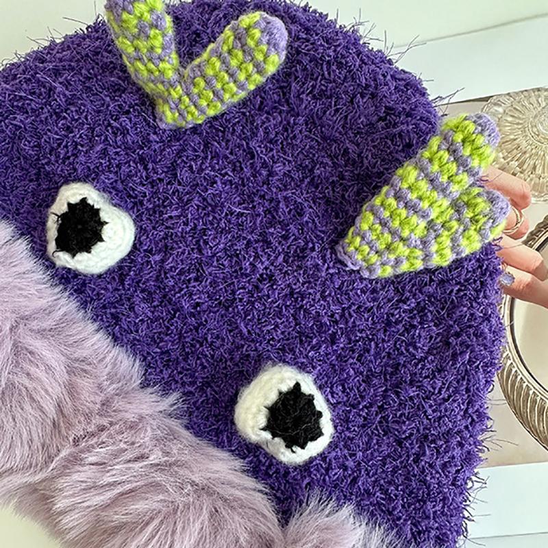 Милые медвежьи ушки Тедди флис вязаный разноцветный пуловер шапка для женщин зимние теплые защитные наушники Able Straps шапки-бомберы