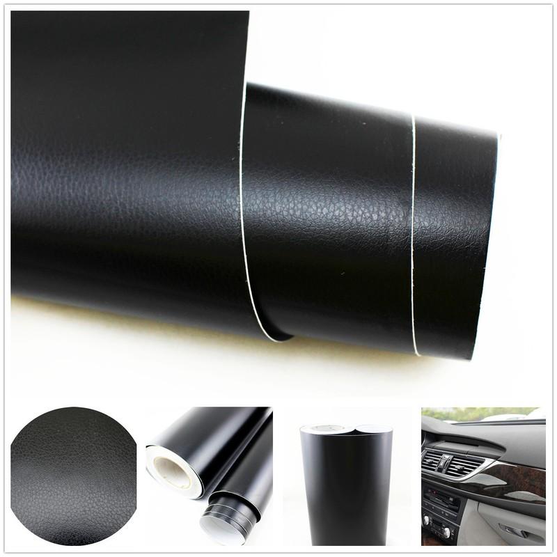 Car Auto Interior Trim Panel 3D Leather Texture Sheet Film Vinyl Sticker Black