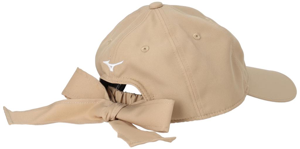 Mizuno Breath Thermo Golf Cap with and Ribbon, Moisture-Wicking Heat-Generating, E2MWA708, Women's, Beige, One-Size-Fits-All (Head Circumference