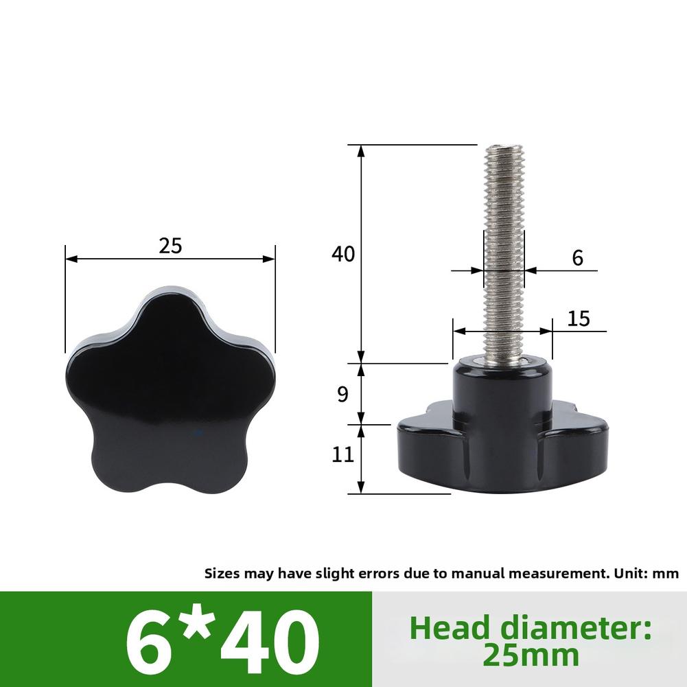 1 Pcs For Five Star Head Thumb Screw For M6 Hand Handle Thread Screws Clamping Knob Hand Knob Screws Bolt