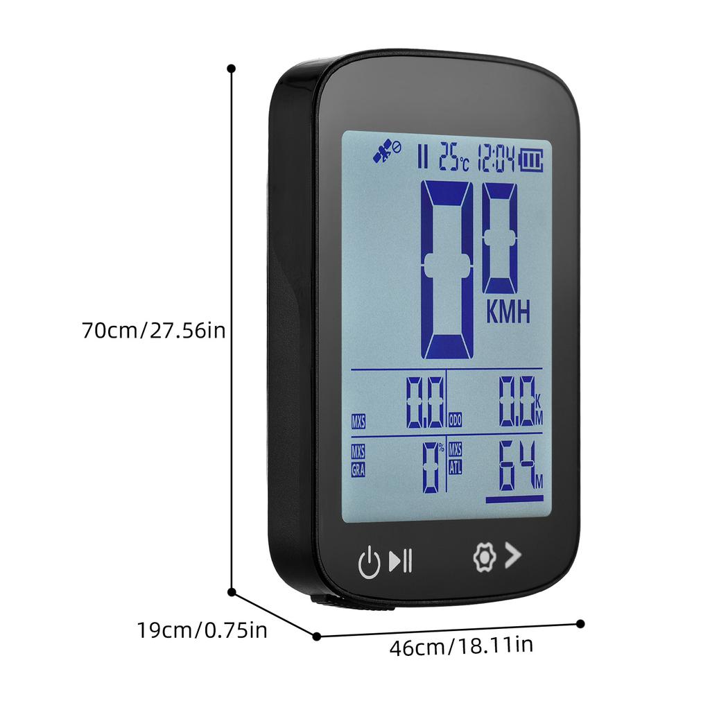 GPS Bike Computer Wireless Bike Speedometer High Clear Display 5 Star Positioning GPS BeiDou