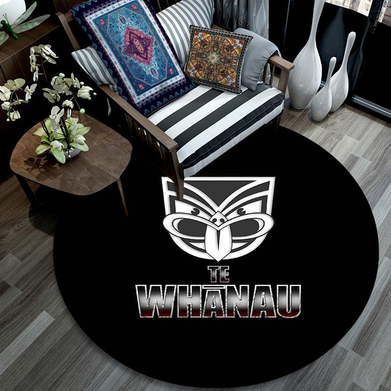 New Zealand Warriors,Round Area Rug,Carpet Rug for Living Room Bedroom Sofa Playroom Decor,Non-slip Floor Mat