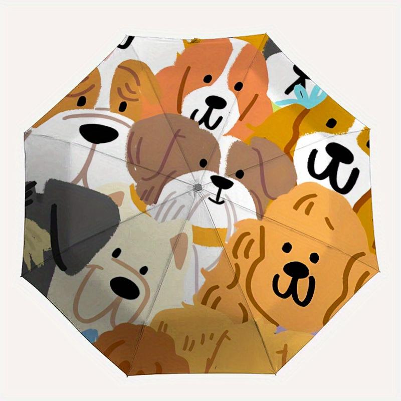 1 шт. Автоматический складной зонт для собак - 8 спиц, железный каркас, ветрозащитный, портативный солнцезащитный зонт с пластиковой ручкой для путешествий и активного отдыха, Ou
