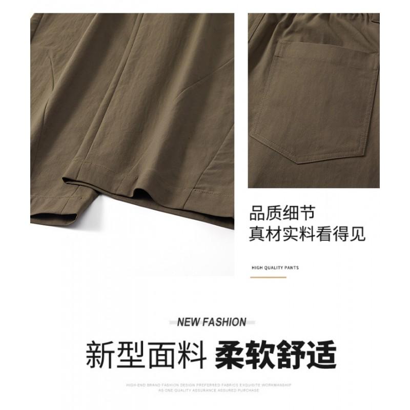 Mens Casual Wide-Leg Cargo Pants American Deconstruction Pleated Old Money Style Loose Trousers