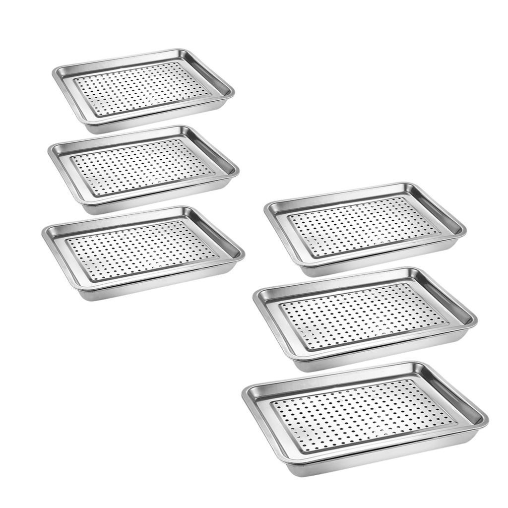 Tea Serving Tray Stainless Steel Metal Versatile Organizer Gungfu Tea Table Serving Tray for Home Kitchen Teahouse Party Office