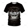 Men's and Women's 3D Monkey and Gorilla Printed T-shirts, Fun Streetwear, Fashionable Tops, Hip-hop T-shirts, Y2K Kawaii Children's Clothing