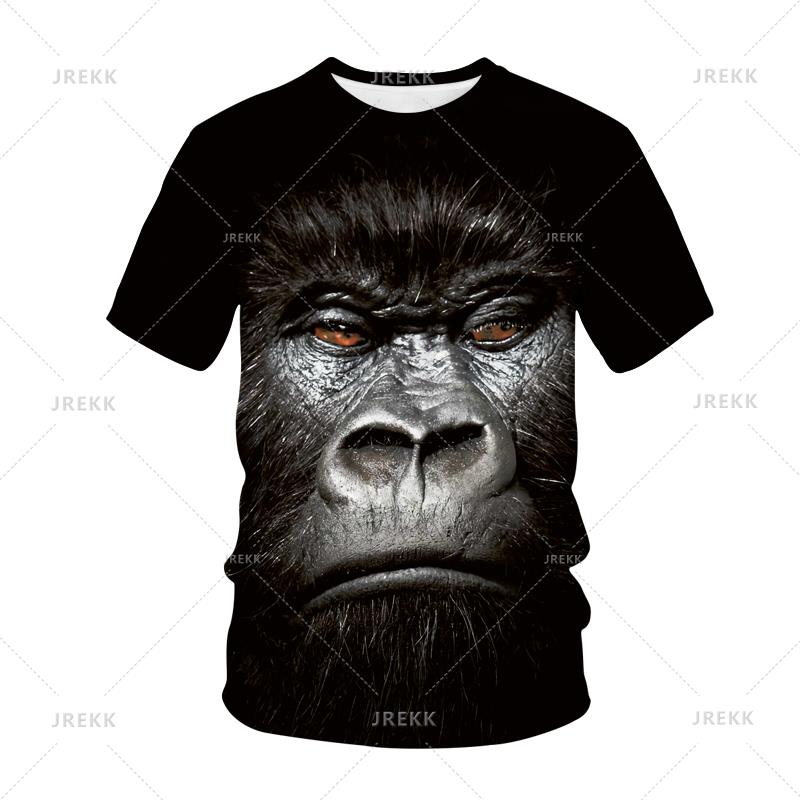 Men's and Women's 3D Monkey and Gorilla Printed T-shirts, Fun Streetwear, Fashionable Tops, Hip-hop T-shirts, Y2K Kawaii Children's Clothing