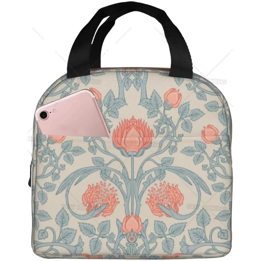 Beoek Enchanted Vintage Flowers портативная алюминиевая фольга утолщенная изоляция ланч-бокс 8.5x5x8 дюймов