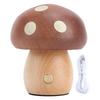 Mushroom LED Table Lamp Wooden Warm Light Stepless Dimming Rechargeable Bedside Nightstand Lamp for Bedroom Home