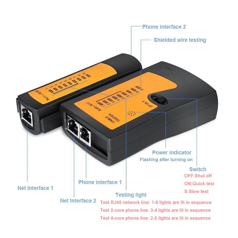 RJ45 RJ11Тестер сетевого кабеля Тестер сетевого кабеля Детектор Инструмент для ремонта сети