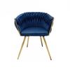 Tilo Decorative Chair Navy Blue Freestanding Velvet Armchair Family Meble