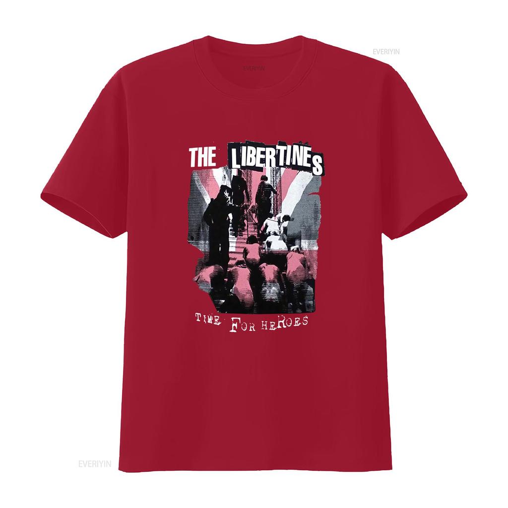 Vintage Punk Rock The Libertines Time For Heroes Print Casual T Shirt vintage Top For Everyday Wear Breathable Soft