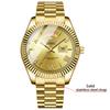 Business Quartz Watch Men Solid Stainless Steel 41mm Casual Clock Waterproof Movement Luxury Gold Gift Watch Men Montre Relogio