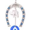 Blessing Ornament Car Pendant Hanging Ornament Evil Eye Horseshoe with Elephant Navy Blue