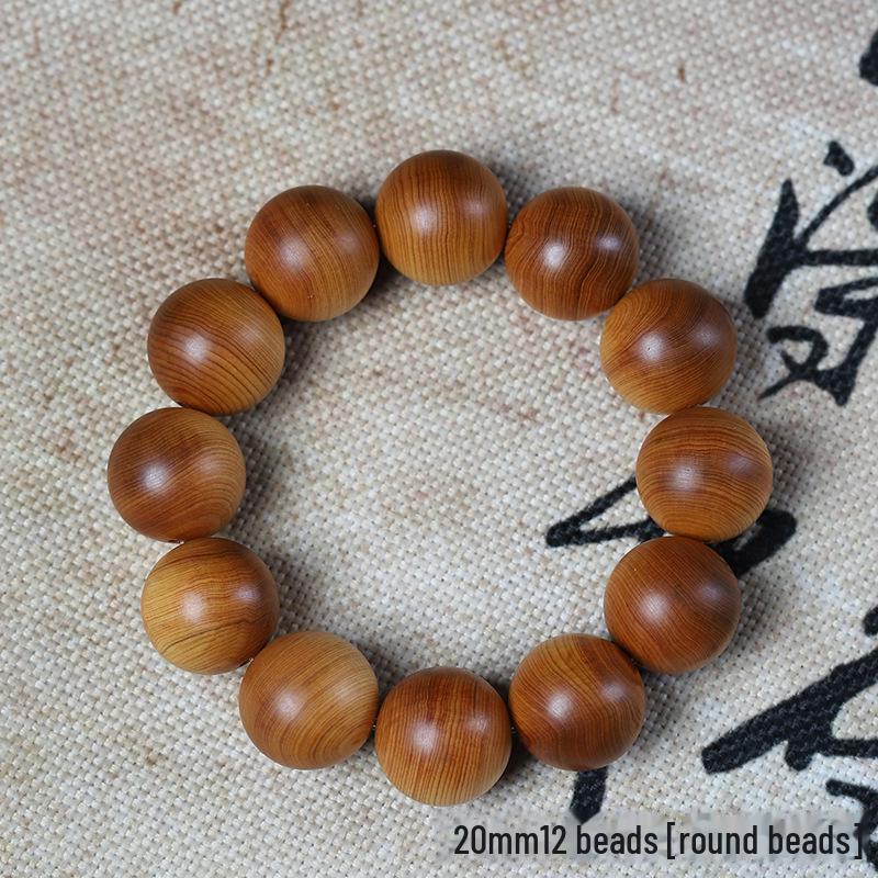 «Мужской браслет Taihang Aged Cypress — ювелирные изделия из черных масляных бусин Будды»