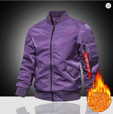 Осенне-зимняя куртка-пилот ВВС MA1 мужская однотонная бейсбольная куртка повседневная толстая ветрозащитная теплая хлопковая куртка