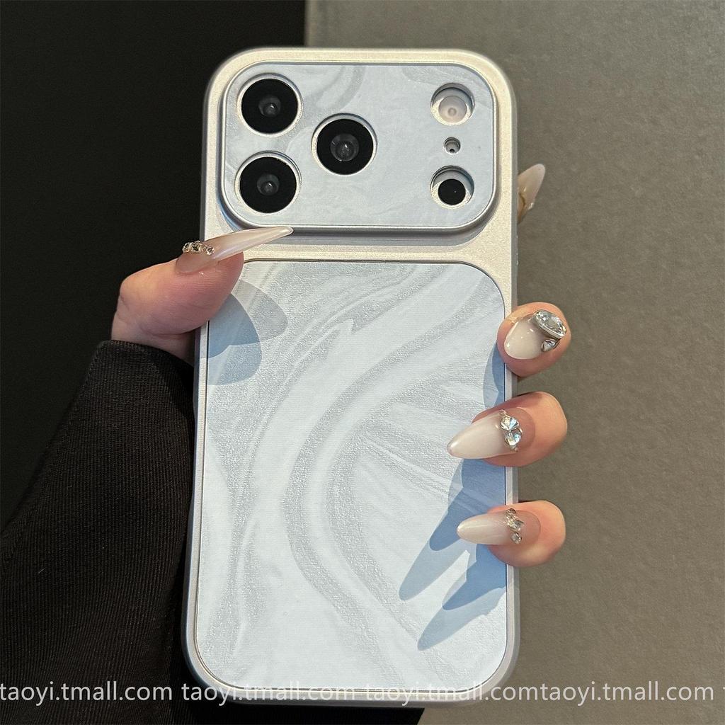 Чехол для iPhone 17 Pro Max с бархатной текстурой «Водяная рябь», большое окно, наклейка-скин для чехла Apple 16