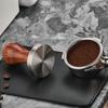 51/53/58 мм Темпер для кофейного порошка, деревянная ручка из нержавеющей стали, плоское основание с резьбой, пищевой съемный молоток для порошка эспрессо, кофеварка