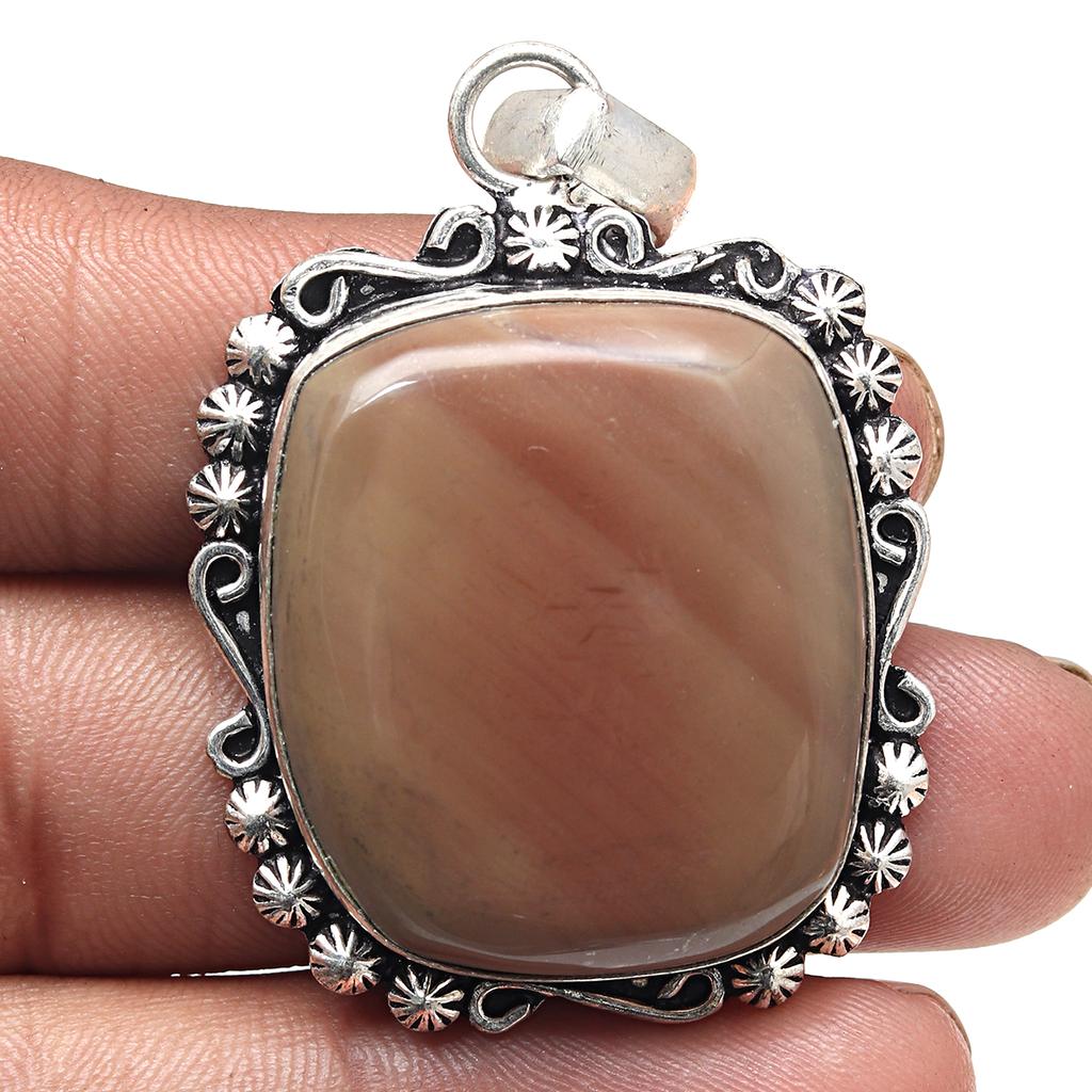 Pendant Imperial Jasper Gemstone Handmade Gift For Her Silver Jewelry 2"
