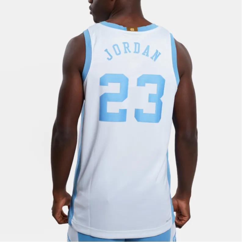 Jordan Basketball Jersey Men's White Blue (Unisex) Basketball Jerseys DN9341 100