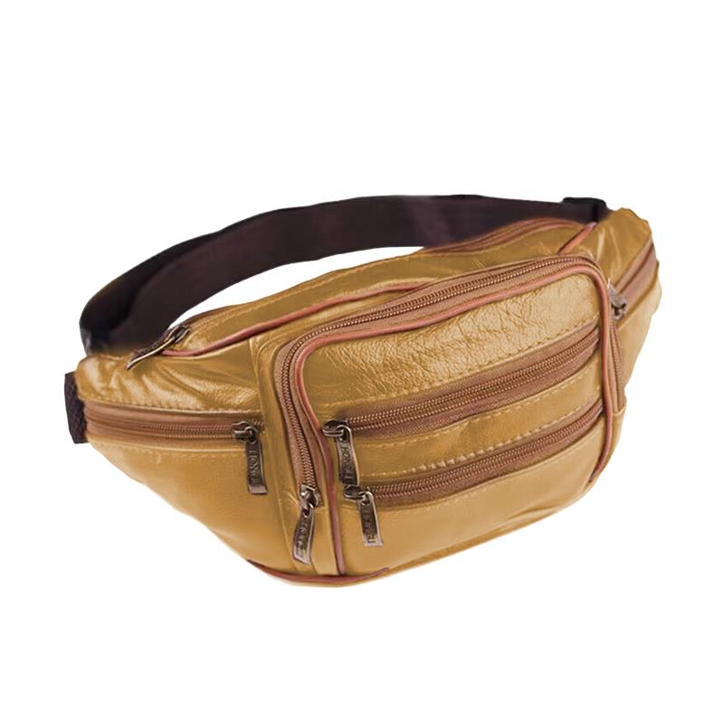 Большая вместимость водонепроницаемая мужская поясная сумка из натуральной кожи из коровьей кожи на молнии для рабочих площадок, путешествий, отдыха, телефона