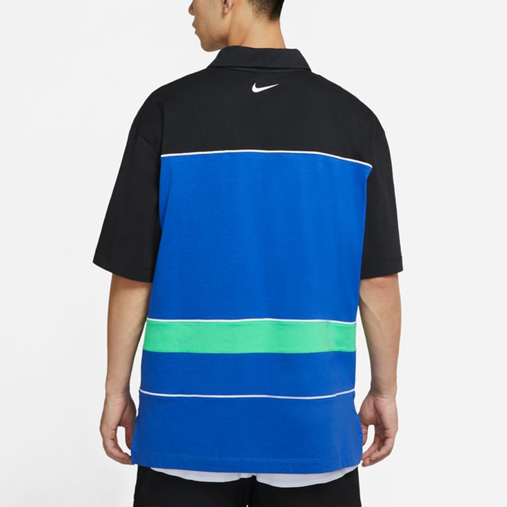 Nike Мужские рубашки-поло Синее поло воротник Умеренный прямой крой DM7918-480