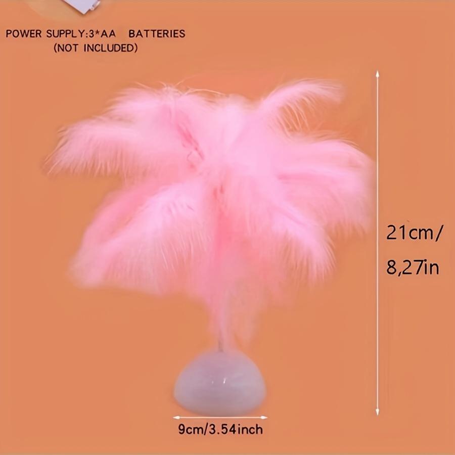 Креативная настольная лампа с перьями, теплый белый свет, абажур из перьев дерева, светодиодные декоративные огни для девочек, свадебный подарок на день рождения, домашний декор